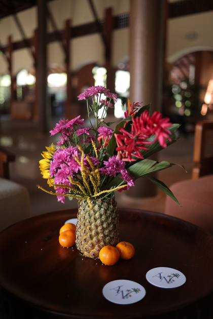 Floral detail and Tablescape — Arrival / Lobby decor — Alila Diwa Goa